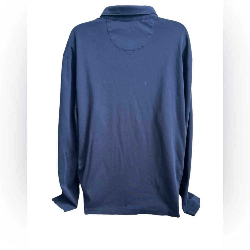 Untuckit Wrinkle-Free Long-Sleeve Damaschino Polo Navy, Size XL - Picture 3 of 7